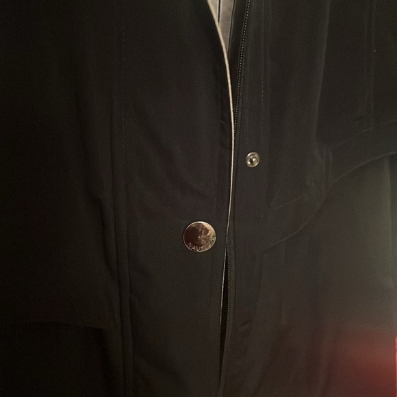 Nautica lightweight black jacket sz M long with detachable hoodie big packets - Picture 6 of 10